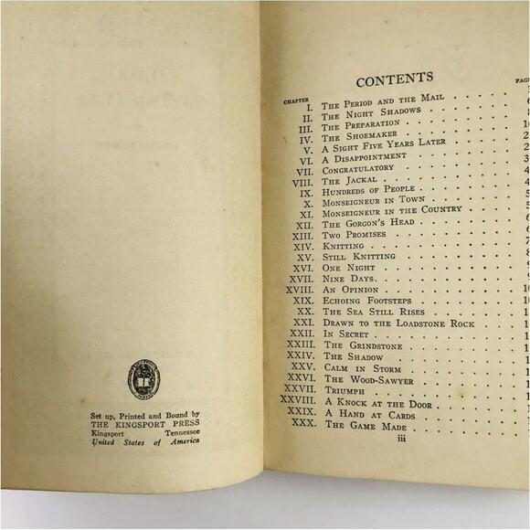 A Tale of Two Cities by Charles Dickens Vintage Antique Kingsport Press No Date - Picture 4 of 12